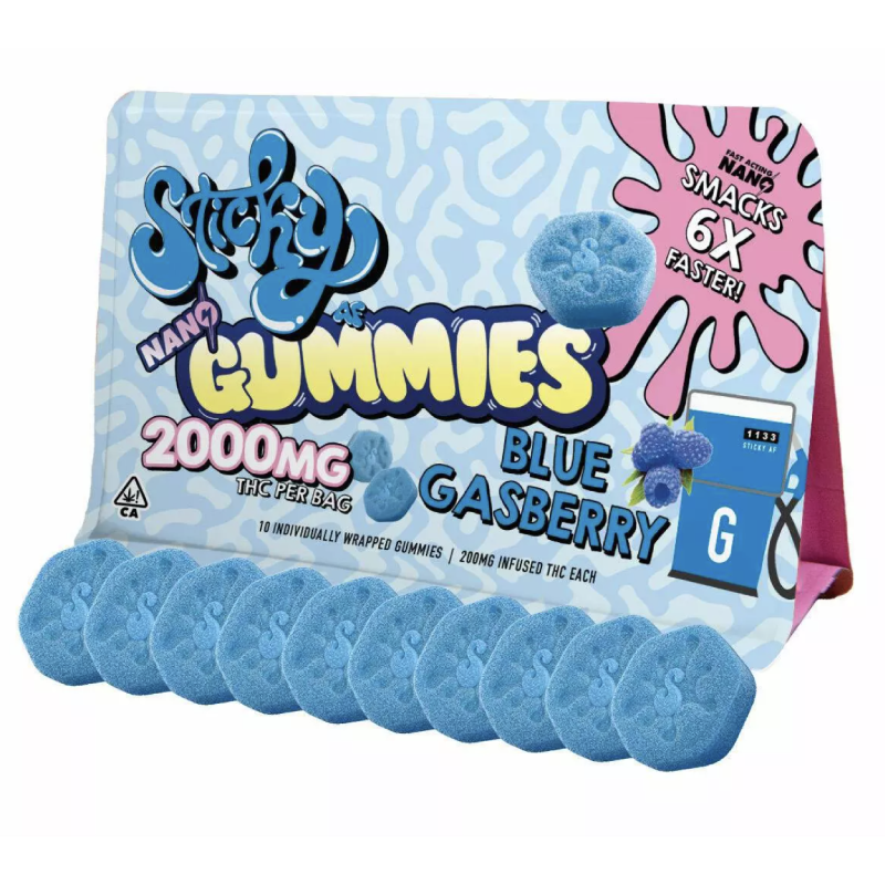  Sticky Nano Gummies – Blue Gasberry [10pk] (2000mg)