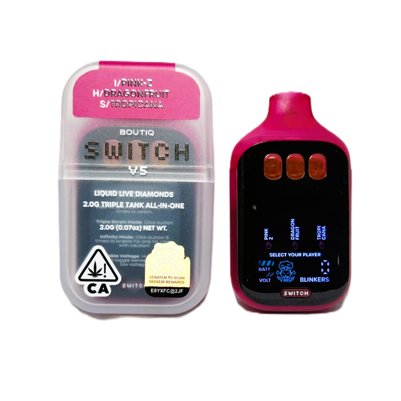 BOUTIQ Switch V5 – Pink Z (Indica) | Dragonfruit (Hybrid) | Tropicana (Sativa) 2g