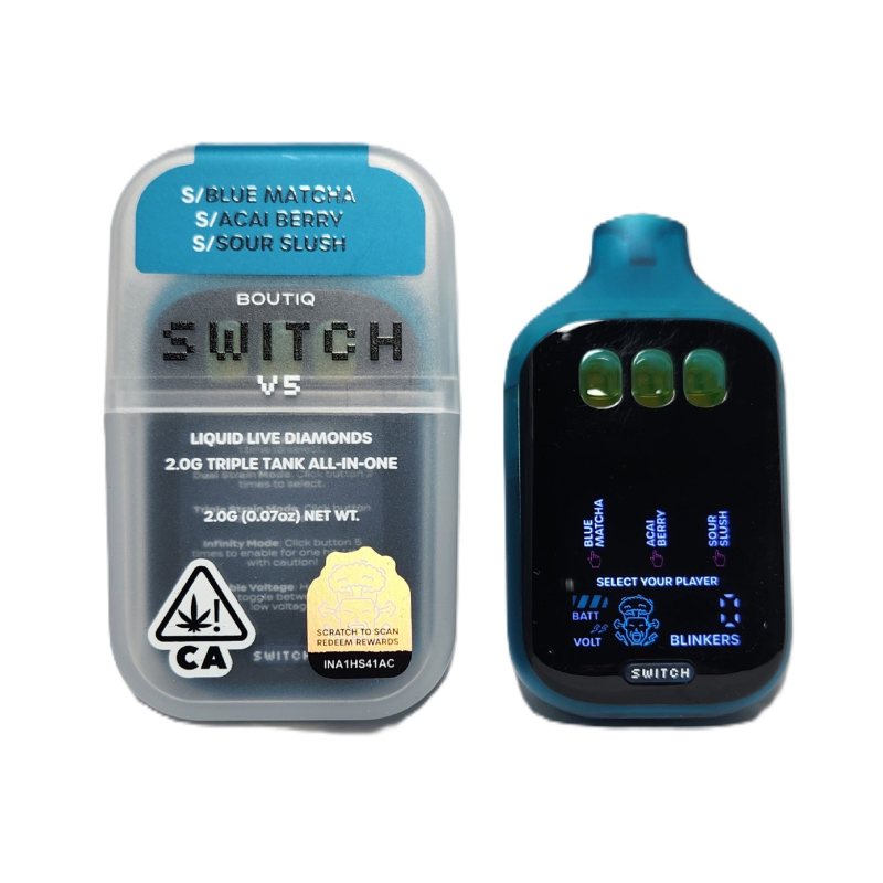 BOUTIQ Switch V5 – Blue Matcha (Sativa) | Açaí Berry (Sativa) | Sour Slush (Sativa) 2g